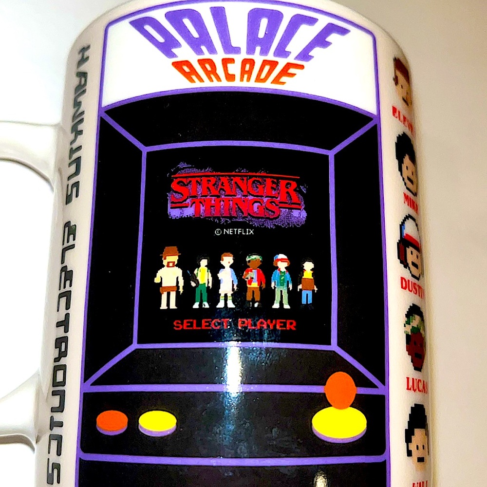 Stranger Things Palace Arcade Hawkins Electronics mug by Paladins & Netflix